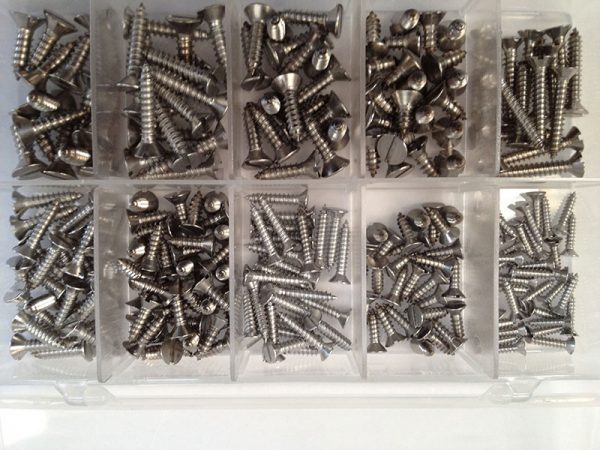 Slot Countersink Screws Assorted Box 4 x 1/2 - 12 x 3/4