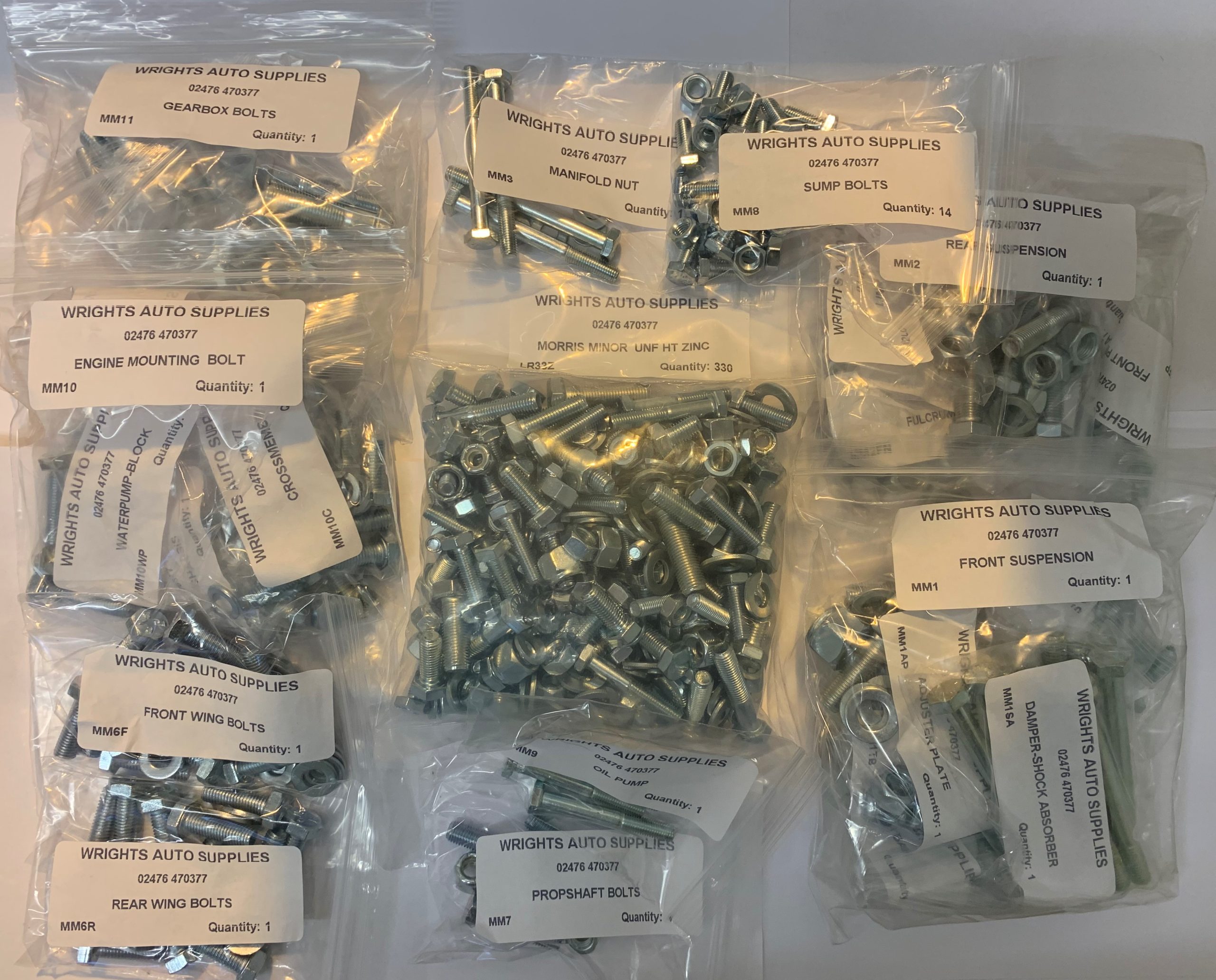 MORRIS MINOR 1952 TO 1971 A2 STAINLESS STEEL NUT BOLT RESTORATION PACK